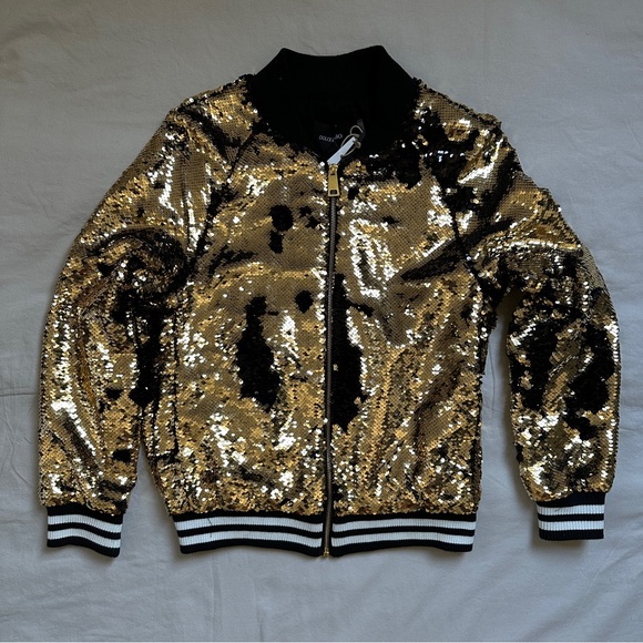 NWT. Dolce Cabo. Sequin Bomber jacket. GOLD. XS. - Picture 1 of 6